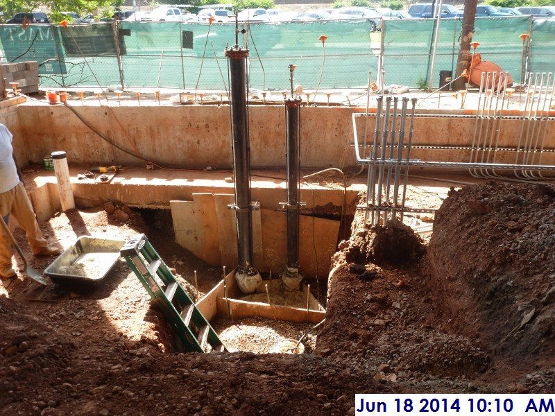 Before pouring concrete at underground service pipes Facing South (800x600)